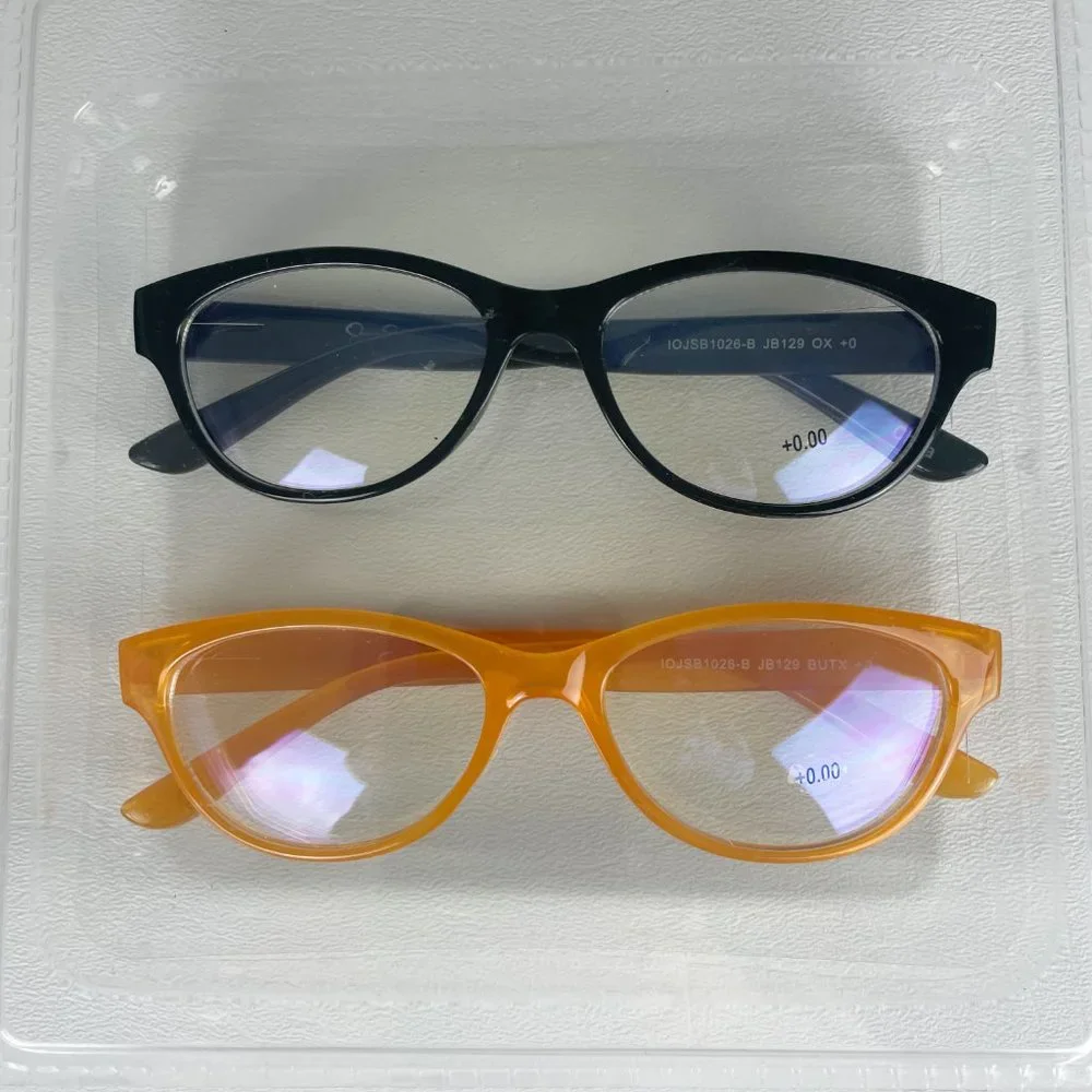 Jessica Simpson +0.00 Blue Light Reading Glasses Orange Black